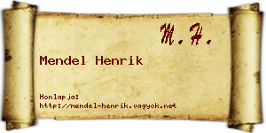 Mendel Henrik névjegykártya