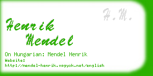 henrik mendel business card